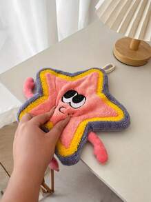 1pc/3pcs Dopamine Star Cartoon Towel, Cute Star Dishcloth, Polyester, Soft & Absorbent, Modern Style, Cartoon Pattern | Kitchen And Bathroom Towels, For Hand Washing. Back To School Dish Cloths Kitchen Towel