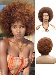 Musik Festival 12 Zoll Afro Krause Schwarz Weiß Pink Blau Lila 613 Grau Braun Synthetische Pony Perücken 70er 80er Jahre Perücken für Frauen und Männer Synthetisches Haar Afro Geflecht Synthetische Perücke mit großem voluminösem und weichem natürlichem Look Voll Pumps Perücke für - Cosplay und Alltagstragen