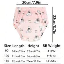 4 pièces de couches lavables et réutilisables pour bébé, étanches, respirantes, 6 couches de protection, 100% polyester, doublure et tissu extérieur imperméable, avec fonction anti-fuite, culottes de propreté, sous-vêtements pour bébé, cadeau de bébé