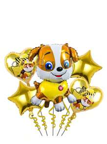 Paw Patrol 5 Stücke Hunde Team Patrouille Aluminium Folie Ballon Set, Kies, Archie, Flauschige Kombination Geburtstags Szene Dekoration Luftballon