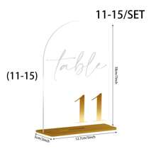 Set de 5 soportes acrílicos para números de mesa de boda, números del 1 al 5, del 6 al 10, del 11 al 15, del 16 al 20 (con soportes), tarjetas de números de color dorado de 12,7 x 17,8 cm, letreros gruesos de acrílico con números del 1 al 20, adecuados para recepciones, cumpleaños, aniversarios y decoraciones para fiestas de bodas