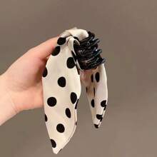 1pc Polka Dot Bow Claw Clip, Tail Hair Clip For High Ponytails Fashion Hair Accessories