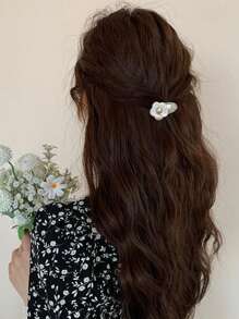 2pcs Women Flower Decor Sweet Style Hair Clip Cute Summer AutumnClaw Clips Hair Claws Hair Barrettes