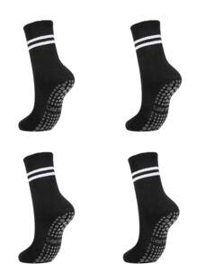 6 أزواج من جوارب اليوغا الملونة للنساء مع مانعات الانزلاق، غير قابلة للانزلاق، تنفس متوسطة الساق مناسبة لليوغا والرقص والأنشطة الرياضية الأخرى