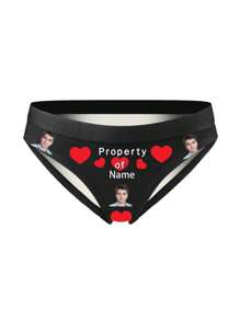 Ropa interior personalizada exclusiva con nombre y foto de mujer, fotos HD personalizadas de amor de novio, regalo del Día de San Valentín para la novia, regalo de aniversario, regalo del Día de San Valentín, regalo de pareja, regalo de cumpleaños, regalo de boda, regalo exclusivo de aniversario, 1 pieza