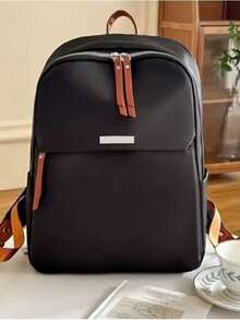 Large Capacity Laptop Backpack Nylon School Book Bag - Màu Khaki - Xem 7