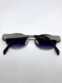 2pcs Back-To-School Metal Small Frame Oval Geometric Hexagon Pattern Fashion Glasses, Versatile High-End Driving Fashion Glasses For Women, Stylish Retro Metal Cat Eye Wide Frame Fashion Glasses For Photo, Holiday Shades - Diamond Gold Frame/full Tea + Round Silver Frame/full Gray - View 10