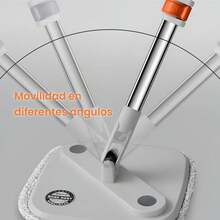 Mop Giratorio 360º – Sistema con Separación Automática de Agua Limpia y Sucia – Incluye 2 Repuestos de Microfibra – Cubeta Compacta con Drenaje y Cepillo Interno – Limpieza Rápida (Gris Claro) - Gris Claro - Ver 2