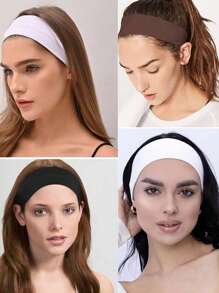 Set di 10 fasce elastiche per lo sport di colori casuali, fasce per yoga, fitness, antiscivolo, per tennis, corsa, asciuganti il sudore, turbante