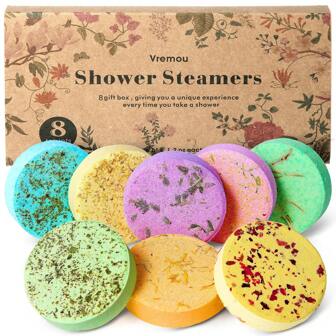 Shower Steamers Aromatherapy - Birthday Gifts For Women, 8 Pack Shower Bombs With Essential Oils, Stress Relief Spa Gifts For Women Mom, Graduation Gifts For Her Him