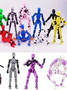 1 Set DIY Multi-Joint Movable Figure Model Toy Lucky 13, Mechanical Style Robot Toy, Creative Gift (Self-Assembly), Can Create Various Difficult Movements, Includes: Model + 3 Hands + 4 Weapons + 2 Wings + Model Stand
