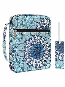 Bible Cover In Multiple Colors, Includes Matching Bookmark, Polyester Fiber Book Case With Handle And Zipper Pocket, Portable Church Bag For Bible Protection, Perfect Gift