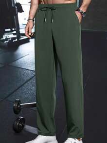 Men's Lightweight Comfortable Casual Sports Outdoor Pants, Suitable For Running, Fitness Spring - Army Green - View 3