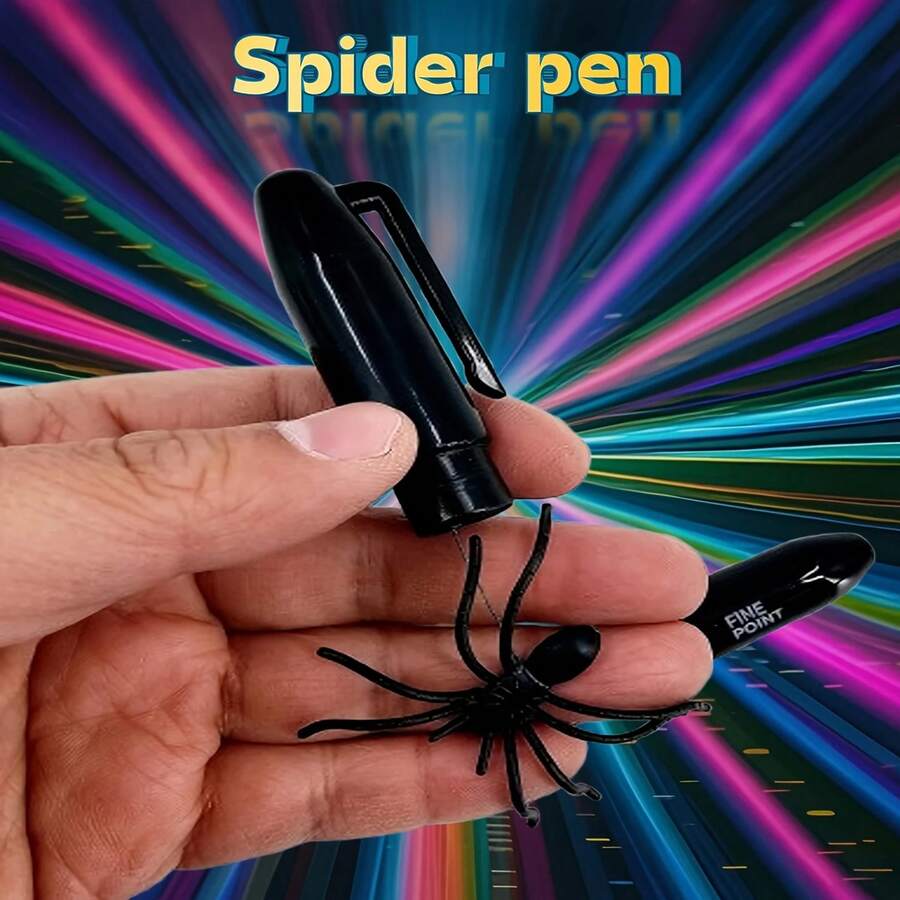 Prank Spider Pen - Invisible Spider Pen - Creative Funny Spider Pen Gag - Prank Neutral Pen Toy - Magic Prop - Party Gag Supplies