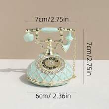 SIQIZHOU 1 hộp đựng trang sức kiểu điện thoại tráng men kim loại, đồ trang trí nhà cửa bằng men thủ công, đồ trang trí đám cưới, hộp đựng vòng cổ/nhẫn, phụ kiện để bàn sang trọng, quà tặng tuyệt vời - hộp điện thoại - Xem 15