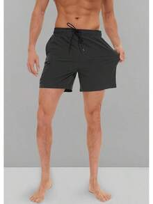 Bañadores para hombres de secado rápido, shorts de playa con bolsillos con cremallera y forro de malla - Yd8 Verde oscuro - Ver 7