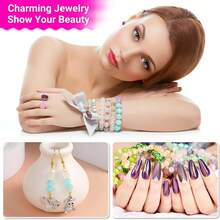 Kit de bijuterii cu mărgele rotunde din sticlă, 420 buc, pentru brățări DIY, coliere, cercei, artizanat, cadouri, kituri de mărgele (culori aleatorii)