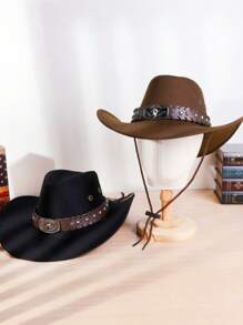 Chapeau haut-de-forme unisexe en métal, décoratif et décontracté, élégant et à la mode, idéal pour les voyages, les fêtes, les soirées western et le quotidien.