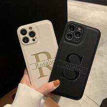 Personalized Custom Initial 3D Large Letter Phone Case, Compatible With IPhone 17/16/15/14/13/12/11 Pro Max/XR/XS Max/7/8 Plus, Korean Luxury Laser Engraving, Soft Faux Leather Material, Shock-Resistant, DIY Engraved Gift Protective Cover, Compatible With Samsung Galaxy S25/S24/S23/S22/S21 Ultra Plus/S23/S21/S20 FE/A55/A54/A53/A52/A35/A34/A33/A32/A23/A15/A14/A13/A12 5G/4G, Compatible With Xiaomi Redmi Note 14/13/12 Pro Plus 4G/5G/Mi 14T/13T/11T Pro/Poco X7/X5 Pro Phone Cases, Seasonal Selection, 2025 Phone Cases