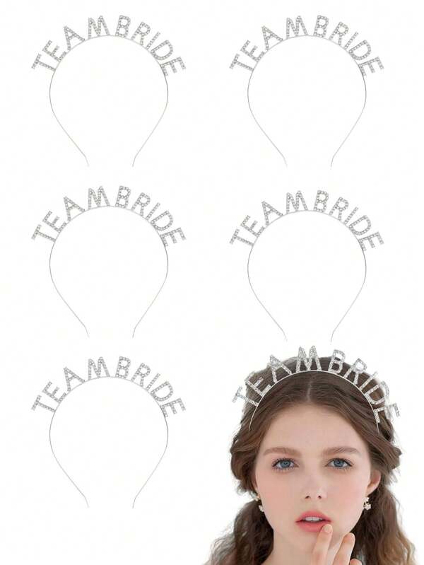 1pc/3pcs Crystal Rhinestone Headbands, TeamBride Headbands, Bridal Team Headbands, Unmarried Party Bridal Shower Decorations, Wedding Bridesmaid Headbands, Wedding Decorations, Bachelorette Party