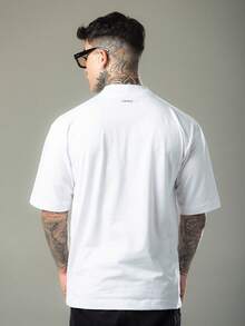 DMUNIZ Oversized Streetwear Turtleneck Printed Chest T-Shirts Kit 2 - 2 White - View 8