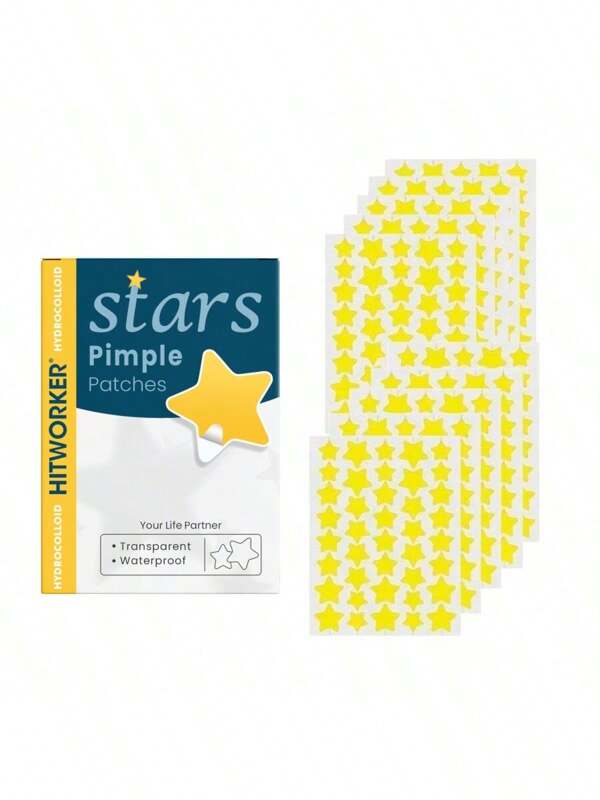 400pcs/120pcs Yellow Star Facial Decorative Stickers, Natural Appearance, Party Decoration Stickers