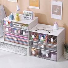 Desktop Cosmetics Storage Rack, Makeup Organiser,Drawer Organiser,Rabbit Stationery Storage Box, Desktop Drawer Storage Box, Stackable Drawer Storage Box, Rabbit-Style Drawer Storage Box, Multifunctional Organizer For Office And Dresser, Suitable For Space-Saving Design Of Family Dormitory Desk At The Entrance Of Hair Accessories, Stationery And Jewelry Bedroom Living Room.