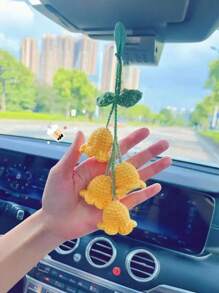 1 set fai-da-te di ornamenti con fiori da appendere all'auto, stile terapeutico versatile per tutte le stagioni, decorazione creativa per l'interno dell'auto, regalo carino, accessorio essenziale per auto da donna