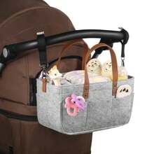 Felt Storage Nursery Organizer Basket Infant Diaper Bag With Handle Caddy Changing Nappy  Storage Carrier Large Pocket