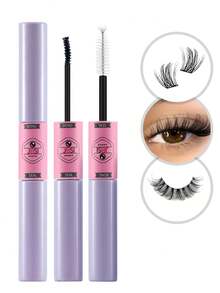 1 Lash Cluster Glue And Sealer (6ml), Strong Hold, Long-Lasting, Latex-Free, Waterproof, Gentle, Quick-Drying False Eyelash Glue. Suitable For Sensitive Eyes. DIY Eyelash Extension Glue For All-Day Wear, Non-Irritating. (Black Adhesive, Transparent Sealer 2-In-1) Lash Cluster Glue - Black - View 2