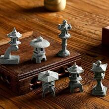 1pc Mini Japanese Lantern Pagoda Statue Set - Stone Collectible Statues Suitable For Aquarium, Glass Container And Fairy Garden, Zen Bonsai Landscape Decor, Fit For Various Rooms - Seasonal Decor For Indoor And Outdoor Use