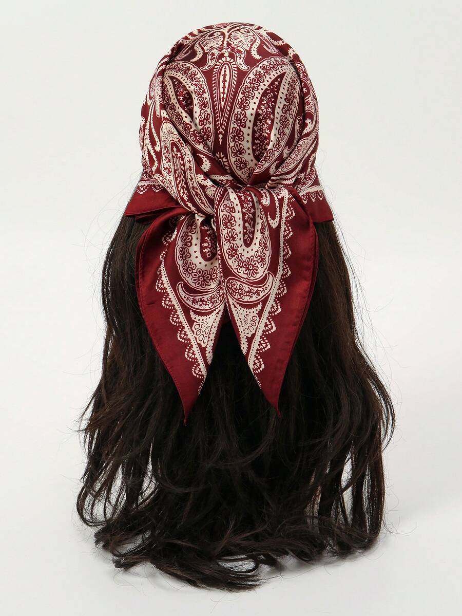 1 chiếc khăn quàng cổ kiểu dáng tối giản họa tiết Paisley thập niên 70, thiết kế mới mùa xuân, đa năng dùng làm băng đô, thắt lưng, phụ kiện túi xách, dây buộc tóc, phụ kiện thời trang.
