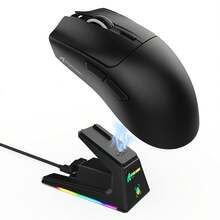ATTACK SHARK X1 无线游戏鼠标带 RGB 充电底座，PAW3395 PRO 传感器高达 40K DPI，53g 超轻三模式电脑鼠标，1KHz 轮询率，5 个可编程按钮，用于 WIN/ - 彩色 - 查看 13