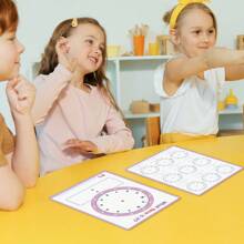 Lachilly 10 relógios de aprendizagem que contam as horas, relógios de ensino reutilizáveis que escrevem e apagam para salas de aula pré-escolares, atividade educacional de contar as horas para crianças pequenas, materiais didáticos Montessori