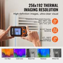 Thermal Imaging Camera, 256 X 192 IR Resolution Pocket Infrared Thermal Imager With WiFi, 25Hz Refresh Rate Thermal Camera Pocket With 3.2" Touch Screen, 0.3MP Visual Camera, -4℉-1022℉, IP54 - 256 X 192 IR - View 2