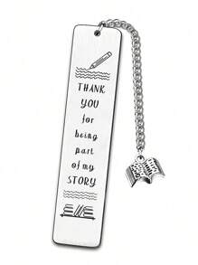 1pc New Book Design Stainless Steel Bookmark, Suitable As Teacher's Day, Graduation Season Gift For Teachers And Students Bag Charms Car Accessories Friend Sister Gift Ideas