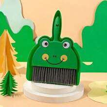 [Juego de escobas 3D Teddy & Frog] Herramienta de limpieza para niños con control de polvo estático, actividad divertida para padres e hijos, juego de limpieza de habitación alegre, diseño de dibujos animados adorable sin residuos de polvo
