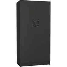 2 Door Wardrobe Closet Bedroom Armoires With 2 Shelves Storage, Hanging Rail For Bedroom (Black) - Black - View 2
