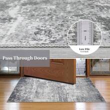 Washable Rug, Abstract Machine Area Rugs For Living Room, Non-Slip, Water-Repellent, Low Pile Modern Rug For Bedroom, Dining Room, Office, Kitchen - Multicolor Grey - View 5