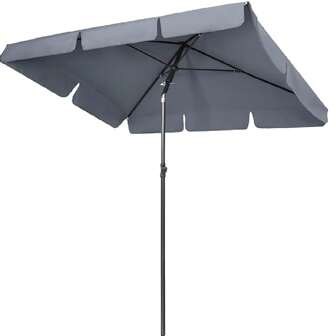 Ombrellone rettangolare 200 x 125 cm, ombrellone pieghevole da mercato, ombrellone da giardino, ombrellone da terrazza, protezione solare UV 50+ per balcone e terrazza, 180 g/m²