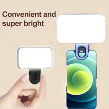 1 pieza Luz de Anillo LED Portátil con 3 Modos de Iluminación, Alimentada por Batería (Batería No Incluida), Compatible con iPhone 15/14/13/12/11 Pro Xs, A72/A71/A52/A51, Adecuada para Teléfonos Móviles, Cámaras, Videoconferencias, Alta Potencia, Ajustable, Sujección Frontal y Trasera