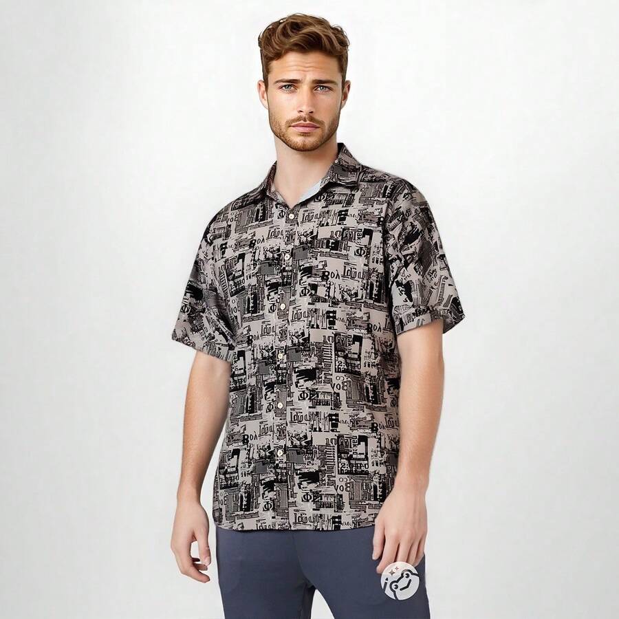 Camisa Hawaiana de Manga Corta para Hombre con Estampado 3D de Moda, Camisa de Playa con Estampado de Flores Tropicales para Vacaciones de Verano, Tejido Ligero y Transpirable, Múltiples Colores y Diseños de Estampados Disponibles, Ideal para Uso Personal y Como Regalo en Todas las Ocasiones - Gris - Ver 1