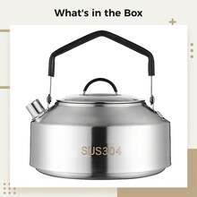 Camping Kettle SUS304 Stainless Steel, Outdoor Tea Pot With Handle, Large Capacity Water Boiler Portable Coffee Maker For Backpacking Picnic Hiking Outdoor Activities - 1 - View 6
