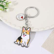 1pc Metal Basset Hound Keychain Dog Keychains For Women Bag Charm Trinket Men Car Key Ring Key Chain Jewelry Gift Animal Charm Car Accessories Backpack For School