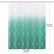 Black And White Shower Curtain, Black Ombre Geometric Men Bath Curtains For Bathroom, Masculine Shower Curtain, Durable And Machine Washable, 72 X 72 Inches, Black White And Gray - Aqua - 查看 6