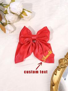 1 Stück personalisierte Haarschleife mit Namen für Mädchen, glitzernde schlichte Schleife mit Krokodilklemme, elegante, personalisierte Haarspange, süßes Geschenk für Mädchen, modische personalisierte Haarspange, Baby- und Kinderhaaraccessoire