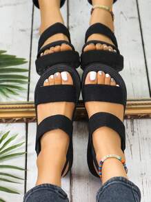 Women's Fashion Thick Platform Wedge Thong Sandals, Casual Beach Slippers For Summer