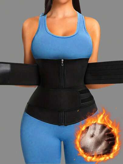 1pc Women Waist Trainer Belt, Waist Trimmer, Sauna Sweat Waist Cincher, Sports Fitness Waist Trainer, Waist Shaper, Waist Slimming Belt, Abdominal Trainer