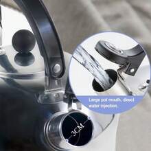 2PCS Stainless Steel Whistling Kettle 3L Stove Top Hob Kitchenware Tea Camping UK - Silver - View 4