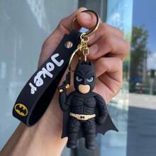 Warner Bros Chaveiro Batman e Mulher-Gato - Dupla de super-heróis com símbolo de morcego e design de gato para mochilas, carteiras e chaves de carro. Presente colecionável estiloso para fãs, perfeito para uso diário, cosplay e festas temáticas (inspirado em Gotham City).
